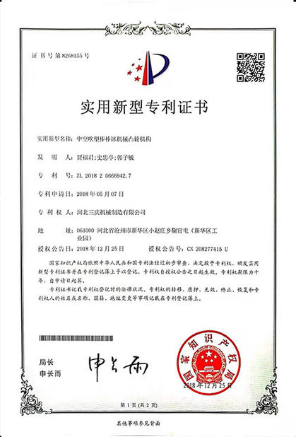 China Hebei Sanqing Machinery Manufacture Co., Ltd. certificaten
